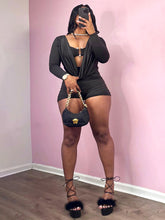 Load image into Gallery viewer, She So Tea Romper BLACK