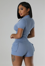 Load image into Gallery viewer, We Outside Romper (blue)