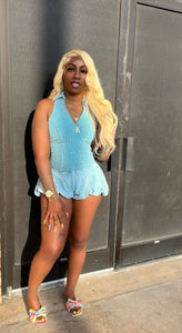 Cotton Candy Romper Blue