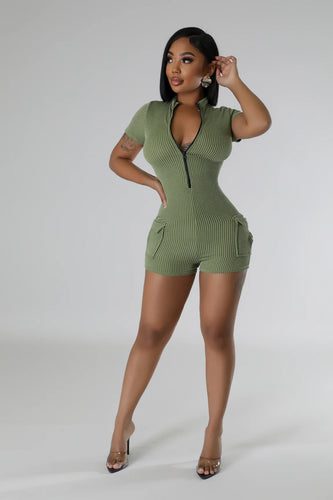 We Outside Romper (Olive)