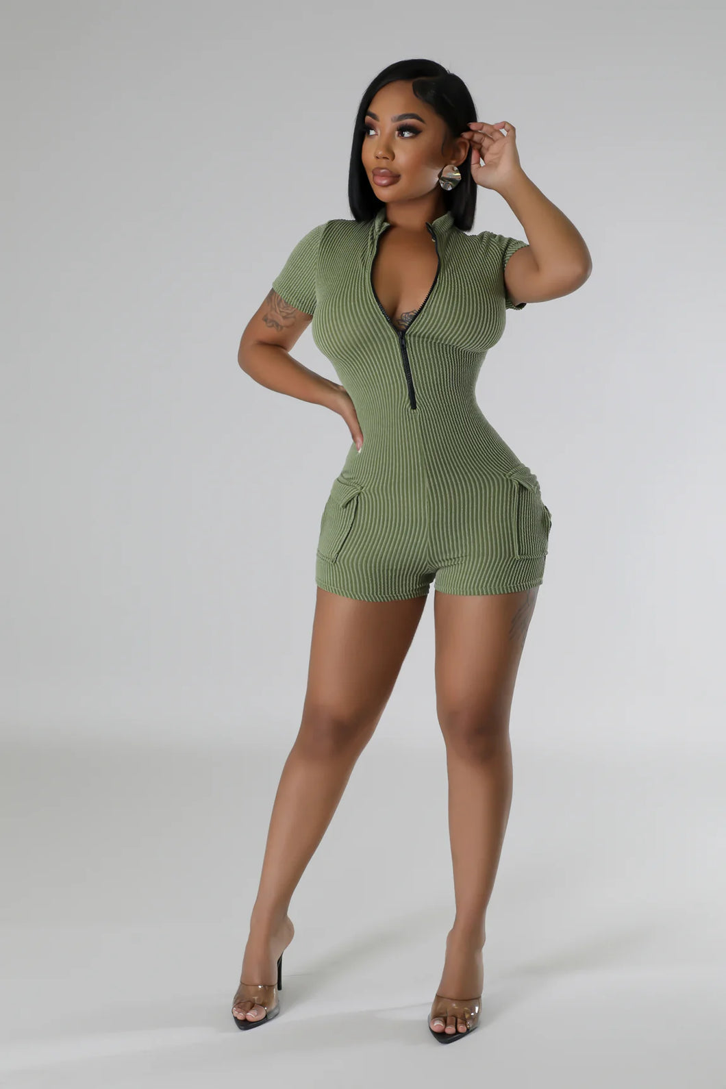 We Outside Romper (Olive)